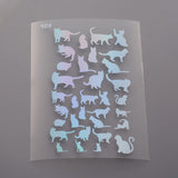 Craspire Waterproof Transparent Plastic Stickers, Laser Effect Decorative Stickers, Filling Material for Resin Art, Cat Pattern, 150x110x0.1mm