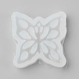 Food Grade Pendant Silicone Molds, Fondant Molds, For DIY Cake Decoration, Chocolate, Candy, UV Resin & Epoxy Resin Jewelry Making, Butterfly, White, 38x38x9mm