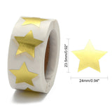 Craspire Metallic Foil Star Shape Paper Sticker Labels, Writable Paper Star Shape Seal Labels, Teacher Supplies, Gold, 24x23.5mm, 500pcs/roll