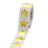 Craspire Metallic Foil Star Shape Paper Sticker Labels, Writable Paper Star Shape Seal Labels, Teacher Supplies, Gold, 24x23.5mm, 500pcs/roll