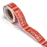 Craspire Fragile Stickers Handle with Care Warning Packing Shipping Label, Red, 25.3x76mm, 150pcs/roll
