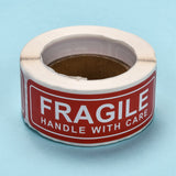 Craspire Fragile Stickers Handle with Care Warning Packing Shipping Label, Red, 25.3x76mm, 150pcs/roll
