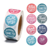 Craspire 1 Inch Thank You Self-Adhesive Paper Gift Tag Stickers, for Party, Decorative Presents, Flat Round, Word, 25mm, 500pcs/roll
