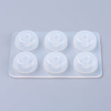 Silicone Bead Molds, Resin Casting Molds, For UV Resin, Epoxy Resin Jewelry Making, Round, White, 7.6x5.1x1cm, Hole: 6.5mm, Inner Size: 14mm, Inner Size: 14mm
