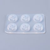 Bead Silicone Molds, Resin Casting Molds, For UV Resin, Epoxy Resin Jewelry Making, Rhombus, White, 6x4x0.7cm, Hole: 4.5mm, Inner: 11mm