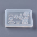 Silicone Pendant Molds, Resin Casting Molds, For UV Resin, Epoxy Resin Jewelry Making, Mixed Shapes, White, 49.5x39.5x6mm, Hole: 2.2~6.3mm