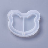 Shaker Mold, DIY Quicksand Jewelry Silicone Molds, Resin Casting Molds, For UV Resin, Epoxy Resin Jewelry Making, Bear, White, 45x53x8.5mm