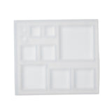 Silicone Molds, Epoxy Resin Casting Molds, For UV Resin, DIY Jewelry Craft Making, Square, White, 87x77x6.5mm, Inner Size: 5~35mm