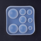 Silicone Molds, Resin Casting Molds, For UV Resin, Epoxy Resin Jewelry Making, Round, White, Round: 5mm/7mm/14mm/17mm/21mm/25mm/26mm/28mm