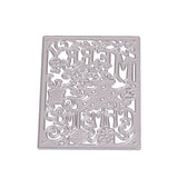 CRASPIRE Frame Carbon Steel Cutting Dies Stencils, for DIY Scrapbooking/Photo Album, Decorative Embossing DIY Paper Card, Rectangle with Word Merry Christmas, Matte Platinum, 9x7.2cm