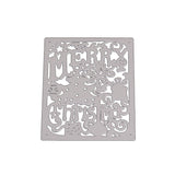 CRASPIRE Frame Carbon Steel Cutting Dies Stencils, for DIY Scrapbooking/Photo Album, Decorative Embossing DIY Paper Card, Rectangle with Word Merry Christmas, Matte Platinum, 9x7.2cm
