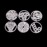 CRASPIRE Flat Round Frame Carbon Steel Cutting Dies Stencils, for DIY Scrapbooking/Photo Album, Decorative Embossing DIY Paper Card, Christmas Theme, Matte Platinum, 10.4x7cm