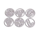 CRASPIRE Flat Round Frame Carbon Steel Cutting Dies Stencils, for DIY Scrapbooking/Photo Album, Decorative Embossing DIY Paper Card, Christmas Theme, Matte Platinum, 10.4x7cm