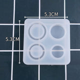Silicone Molds, Resin Casting Molds, For UV Resin, Epoxy Resin Jewelry Making, Round, White, 53x53x9mm, Inner Diameter: 13.7mm & 16.8mm & 18mm & 21mm