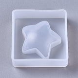 Silicone Molds, Resin Casting Molds, For UV Resin, Epoxy Resin Jewelry Making, Star, White, 45x45x14.5mm