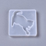 Silicone Molds, Resin Casting Molds, For UV Resin, Epoxy Resin Jewelry Making, Cat, White, 52x52x6mm
