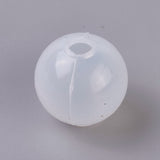 Silicone Molds, Resin Casting Molds, For UV Resin, Epoxy Resin Jewelry Making, Sphere Mold, Ball, White, 24x22.5mm, Hole: 10mm