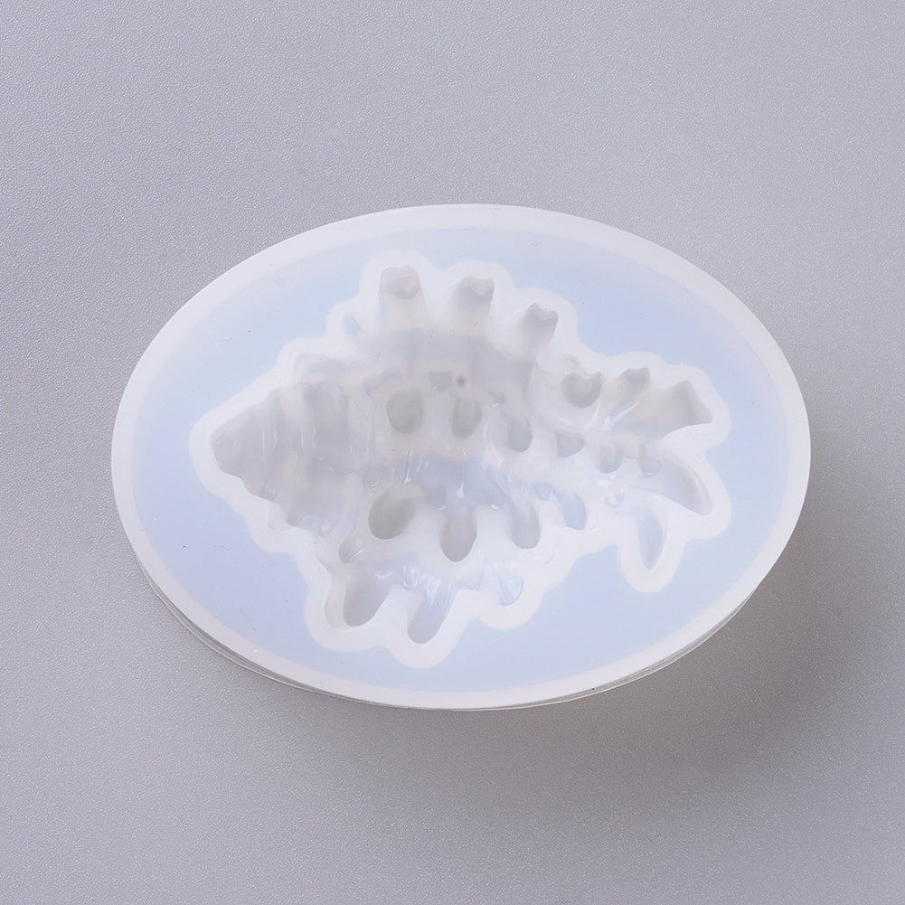 Silicone Molds, Resin Casting Molds, For UV Resin, Epoxy Resin Jewelry Making, Sea Stone, White, 70x51x25mm