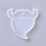 Pendant Silicone Molds, Resin Casting Molds, For UV Resin, Epoxy Resin Jewelry Making, Christmas Mustache, White, 46x48x8mm
