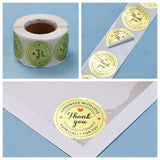 Craspire 1.5 Inch Thank You sticker, Self-Adhesive Kraft Paper Gift Tag Stickers, Adhesive Labels, Flat Round, Gold; Flat Round: 38mm, 500pcs/roll