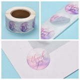 Craspire 1 Inch Thank You Stickers, Adhesive Roll Sticker Labels, for Envelopes, Bubble Mailers and Bags, Purple, 25mm, about 500pcs/roll