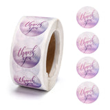 Craspire 1 Inch Thank You Stickers, Adhesive Roll Sticker Labels, for Envelopes, Bubble Mailers and Bags, Purple, 25mm, about 500pcs/roll