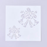 CRASPIRE Christmas Theme Plastic Painting Stencils, Drawing Template, for DIY Scrapbooking, Bell, Clear, 130x130x0.2mm