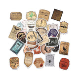 Craspire Retro Potion Label Paper Stickers Set, Adhesive Label Stickers, for Water Bottles, Laptop, Luggage, Cup, Computer, Mobile Phone, Skateboard, Guitar Stickers, Mixed Color, 42~71x40~57x0.3mm