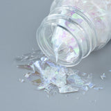 Plastic Candy Sequins/Paillette Chip, UV Resin Filler, for Epoxy Resin Jewelry Making, White, 3~25x2.8~6.5mm