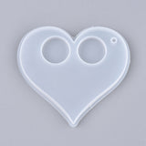 Heart Keychain Silicone Molds, Resin Casting Pendant Molds, For UV Resin, Epoxy Resin Jewelry Making, White, 87x94x7mm, Hole: 5mm, Inner Diameter: 82x89mm