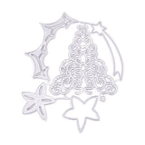 CRASPIRE Christmas Carbon Steel Cutting Dies Stencils, for DIY Scrapbooking/Photo Album, Decorative Embossing DIY Paper Card, Christmas tree, Matte Platinum Color, 148x113.3x0.7mm