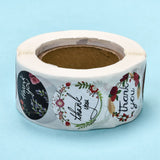 Craspire 1 Inch Thank You Theme Self-Adhesive Paper Stickers, Gift Tag, for Party, Decorative Presents, Round, Colorful, 25mm, 500pcs/roll