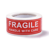 Craspire Self-Adhesive Paper Warning Tag Stickers, Rectangle with Word FRAGILE HANDLE WITH CARE Stickers Labels, for Shipping and Packing, Red, 7.5x2.5x0.009cm, 150pcs/roll