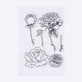 Craspire Silicone Stamps, for DIY Scrapbooking, Photo Album Decorative, Cards Making, Rose, Clear, 10~91x20~54mm