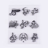 Craspire Silicone Stamps, for DIY Scrapbooking, Photo Album Decorative, Cards Making, Musical Note, Clear, 22~32x27~34mm