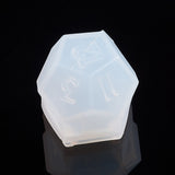Silicone Dice Molds, Resin Casting Molds, For UV Resin, Epoxy Resin Jewelry Making, Polygon Dice, White, 26x25x23mm