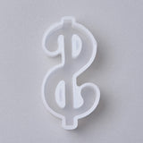 Silicone Molds, Resin Casting Molds, For UV Resin, Epoxy Resin Jewelry Making, Dollar Sign, White, 4.2x2.1x1.1cm