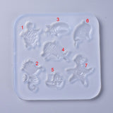 Silicone Molds, Resin Casting Molds, For UV Resin, Epoxy Resin Jewelry Making, Marine Organism, White, 122x122x8mm