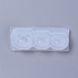Silicone Molds, Resin Casting Molds, For UV Resin, Epoxy Resin Jewelry Making, Bowknot, White, 63x25x8mm, Bowknot: 10x16mm, 8x13mm and 7x10mm