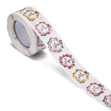 Craspire 1 Inch Thank You Stickers, DIY Scrapbook, Decorative Adhesive Tapes, Flat Round, Colorful, 25mm, 4 patterns/roll, about 500pcs/roll