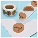 Craspire 1 Inch Thank You Stickers, DIY Scrapbook, Decorative Adhesive Tapes, Flat Round with Word Thank You, BurlyWood, 25mm, about 500pcs/roll