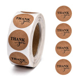 Craspire 1 Inch Thank You Stickers, DIY Scrapbook, Decorative Adhesive Tapes, Flat Round with Word Thank You, BurlyWood, 25mm, about 500pcs/roll