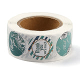 Craspire 1 Inch Thank You Theme Paper Stickers, Self Adhesive Roll Sticker Labels, for Envelopes, Bubble Mailers and Bags, Flat Round, Medium Turquoise, 2.5cm, about 500pcs/roll