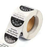 Craspire Adorable Warning Paper Stickers, Self Adhesive Roll Sticker Labels, for Gift Boxes, Flat Round with Opening This Package Will Cause Extreme Happiness, Black, 3.8cm, about 500pcs/roll