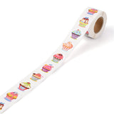 Craspire 8 Styles Birthday Theme Paper Stickers, Self Adhesive Roll Sticker Labels, for Envelopes, Bubble Mailers and Bags, Flat Round, Cake Pattern, 3.8cm, about 500pcs/roll