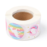 Craspire 8 Styles Unicorn Paper Stickers, Self Adhesive Roll Sticker Labels, for Envelopes, Bubble Mailers and Bags, Flat Round, Horse Pattern, 2.5cm, about 500pcs/rollm