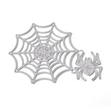 CRASPIRE Halloween Spider Web Carbon Steel Cutting Dies Stencils, for DIY Scrapbooking/Photo Album, Decorative Embossing DIY Paper Card, Matte Platinum Color, 120x90x1mm