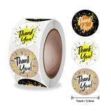 Craspire Word Thank You Self Adhesive Paper Stickers, Round Sticker Labels, Gift Tag Stickers, Mixed Color, 2.5x0.1cm, 500pc/roll