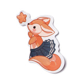 Craspire Fox Paper Stickers Set, Waterproof Adhesive Label Stickers, for Water Bottles, Laptop, Luggage, Cup, Computer, Mobile Phone, Skateboard, Guitar Stickers, Mixed Color, 3.8~7.7x4.1~6.6x0.02cm, 50pc/bag