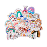 Craspire Cartoon Rainbow Paper Stickers Set, Adhesive Label Stickers, for Suitcase, Planner and Refigerator Decor, Mixed Color, 3.2~5.4x4~6.7x0.02cm, 60pcs/bag